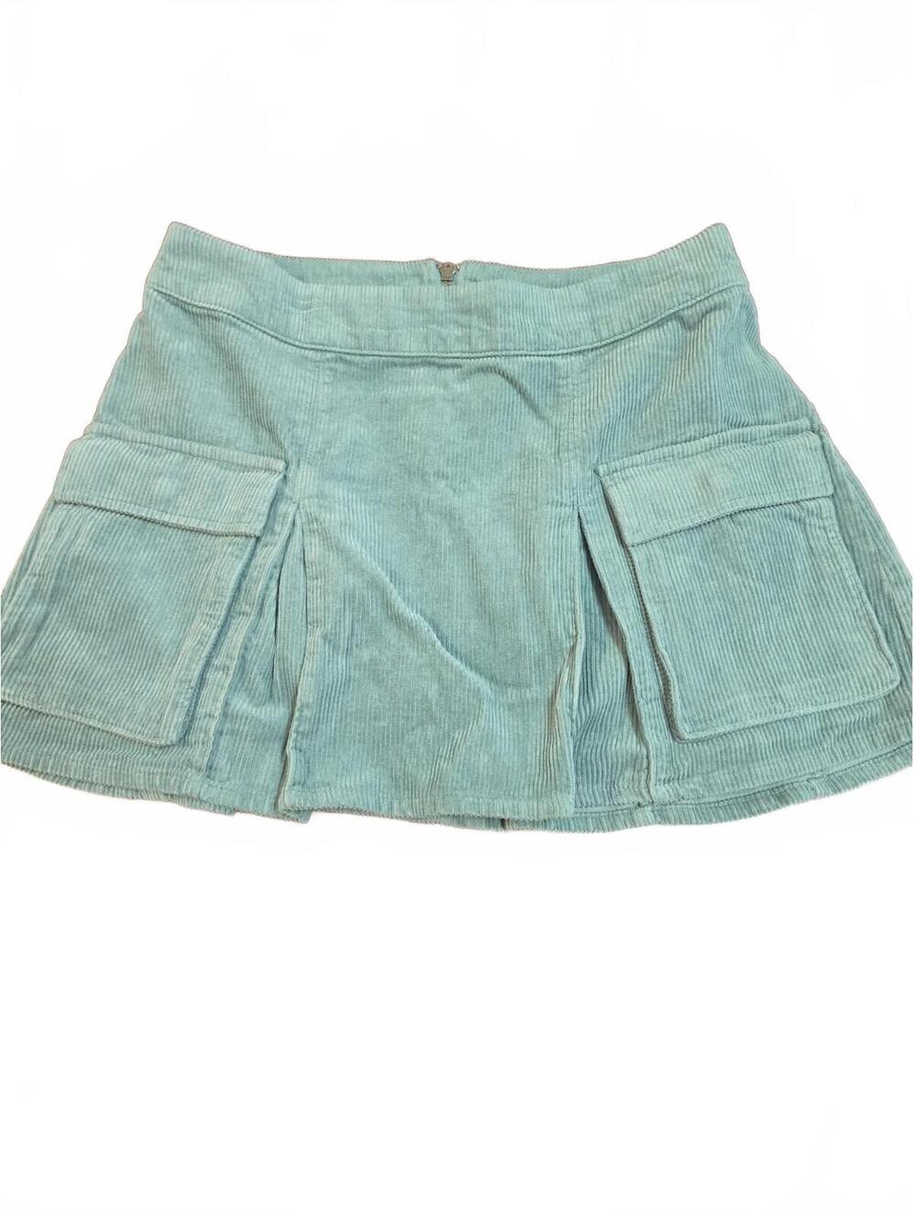 Wild Fable Light Blue/Green Pleated Corduroy Cargo Skirt Size M NWOT